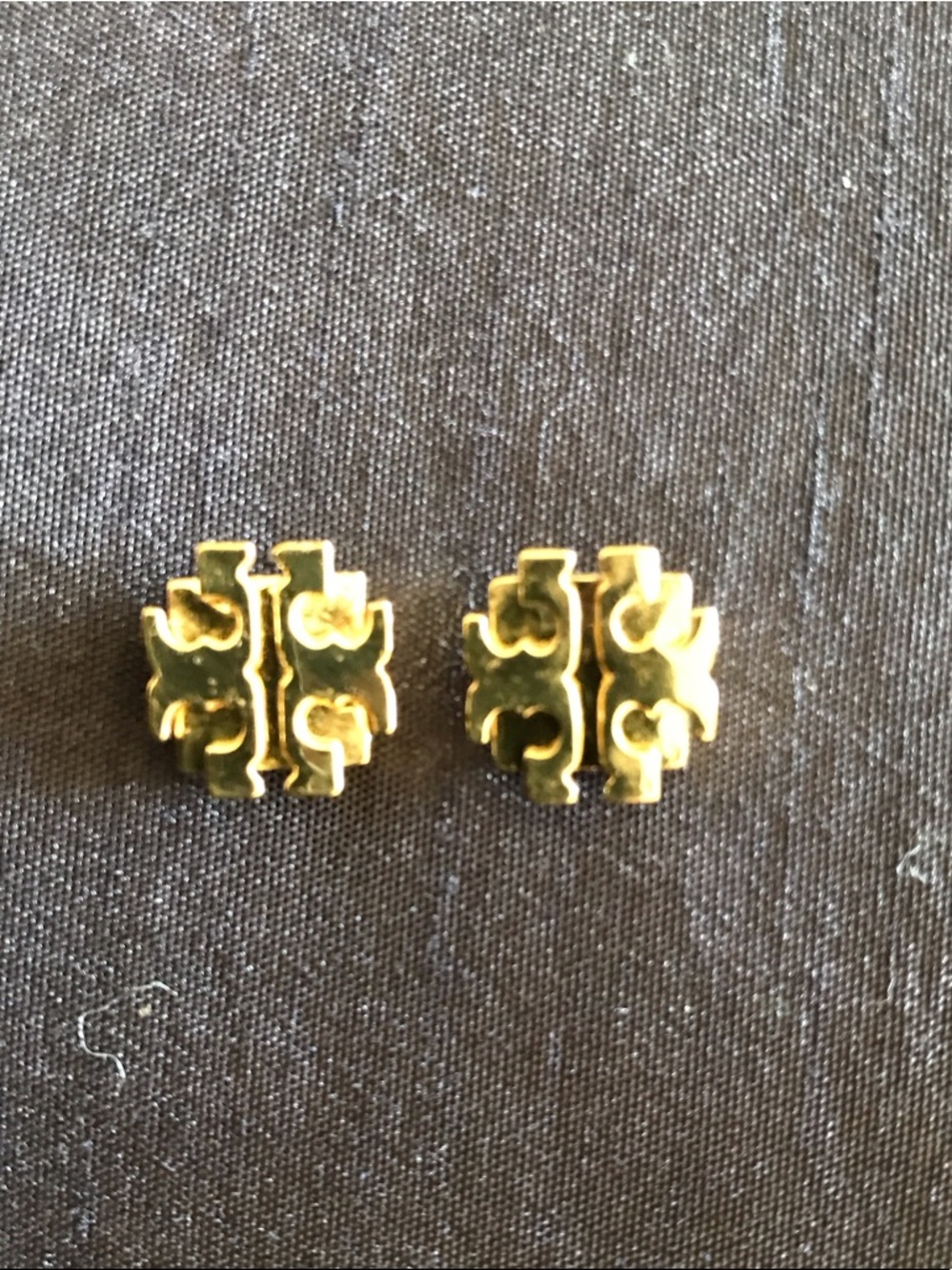 Tory Burch Gold Logo Stud Earrings